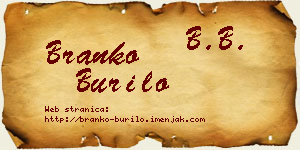 Branko Burilo vizit kartica